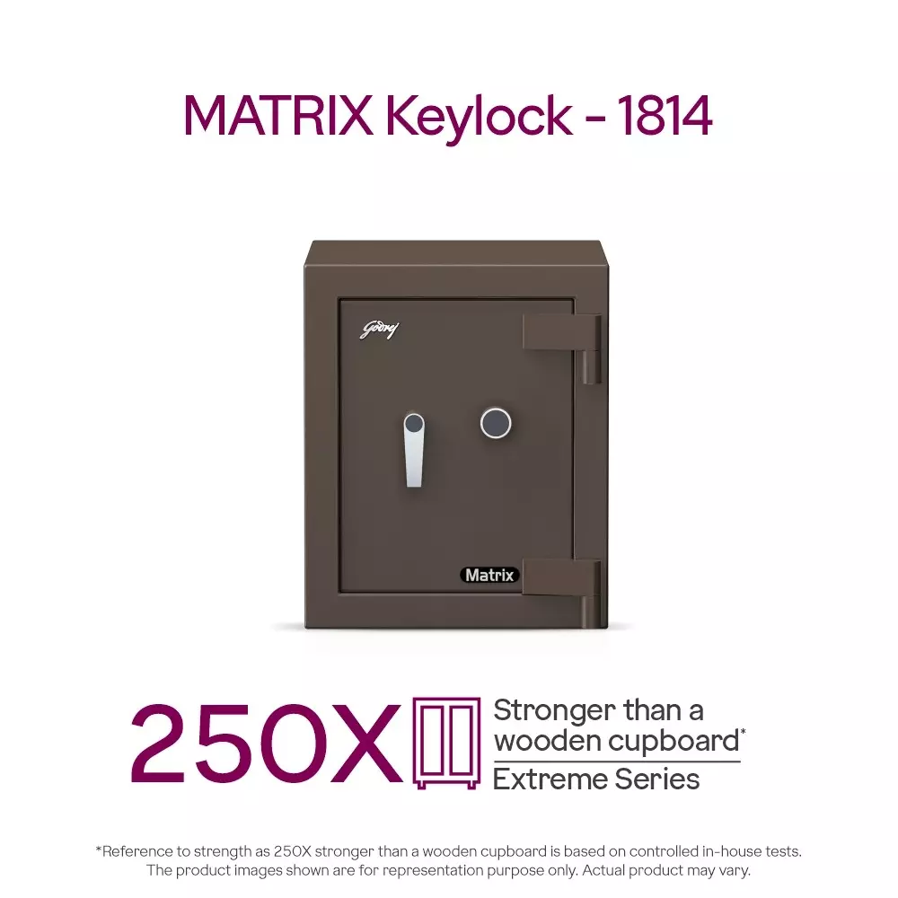Godrej Digital Home Locker Extreme 59 L Coffee Brown Digital + Key, MATRIX 1814 (Digi)