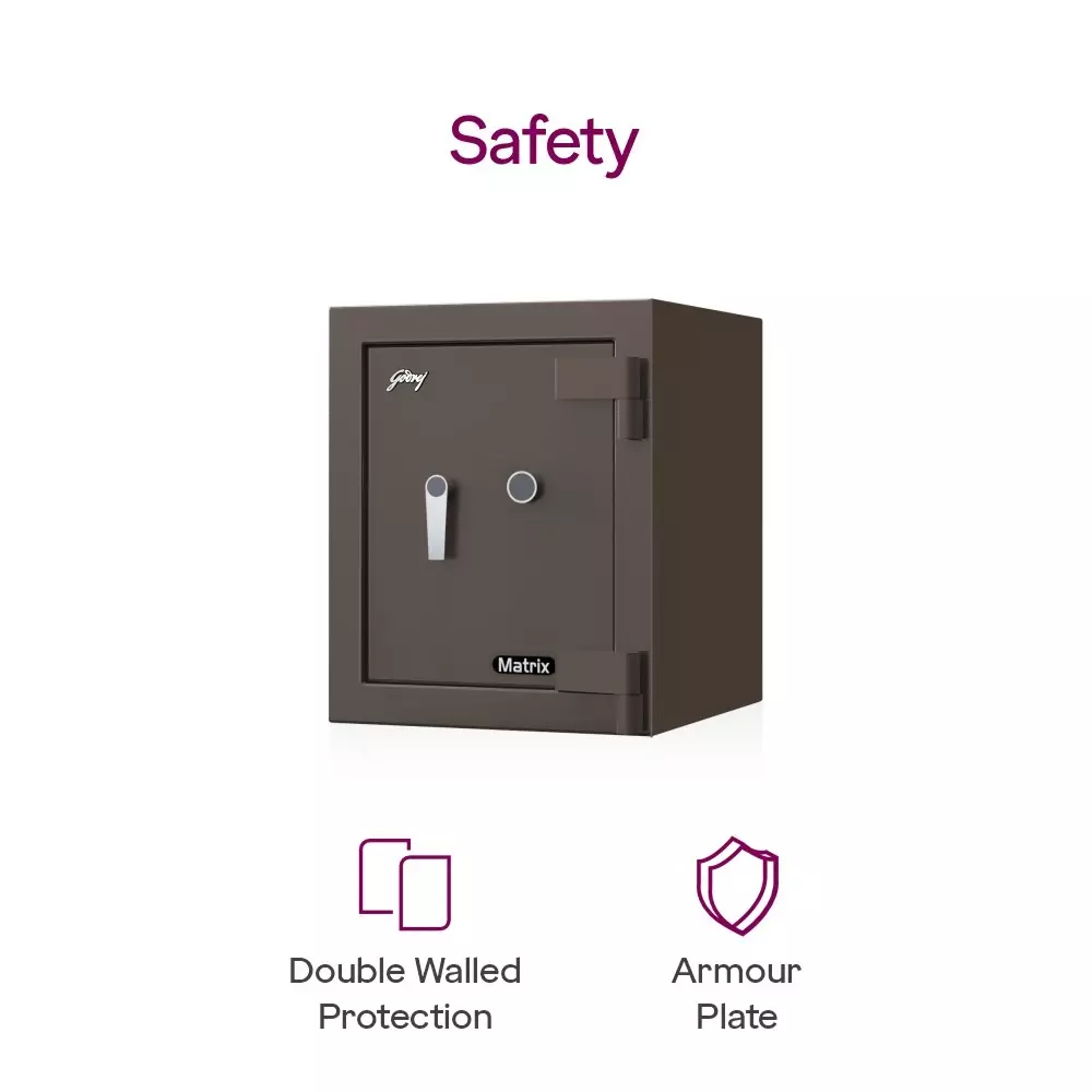 Godrej Digital Home Locker Extreme 59 L Coffee Brown Digital + Key, MATRIX 1814 (Digi)
