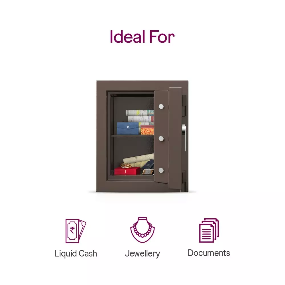 Godrej Digital Home Locker Extreme 59 L Coffee Brown Digital + Key, MATRIX 1814 (Digi)