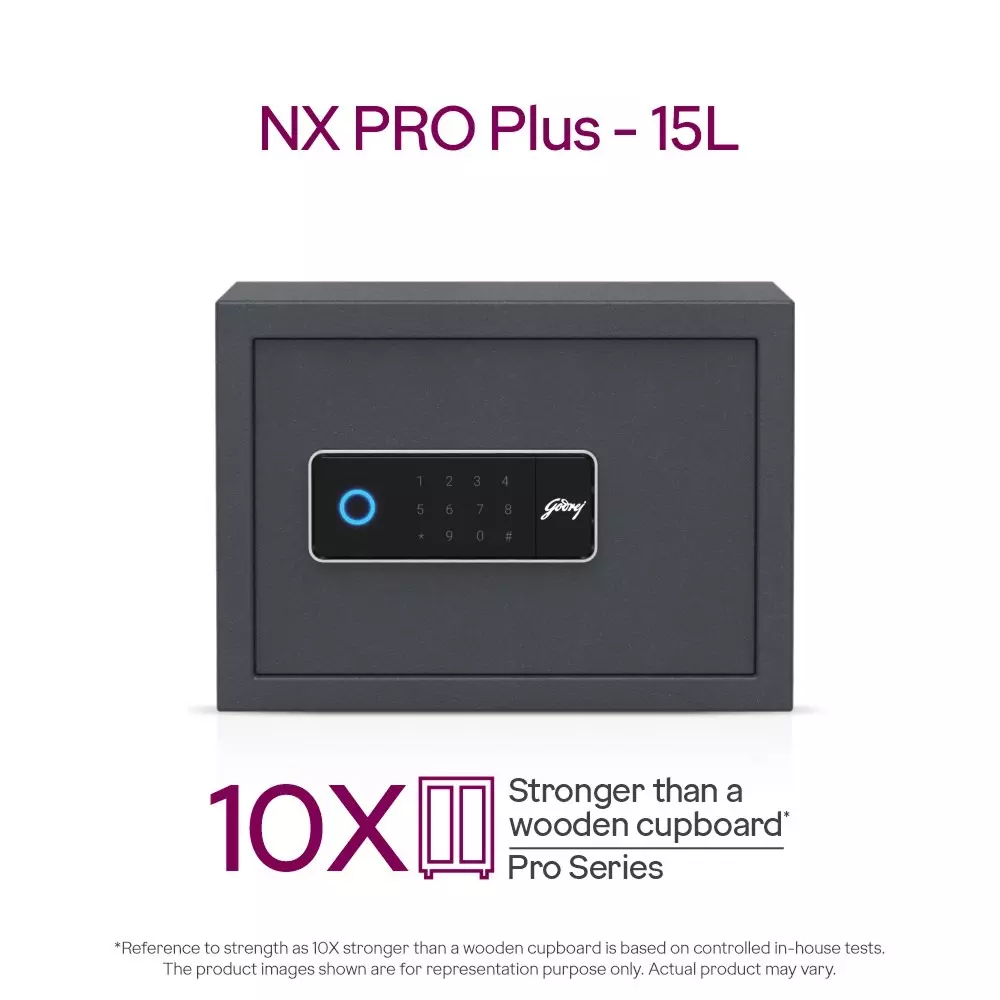 Godrej Home Locker NX PRO Plus 15 L Digital + Biometric Ebony