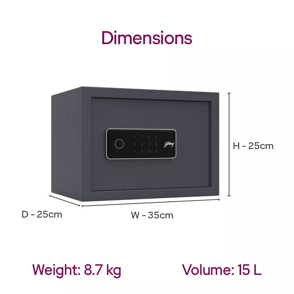 Godrej Home Locker NX PRO Plus 15 L Digital + Biometric Ebony
