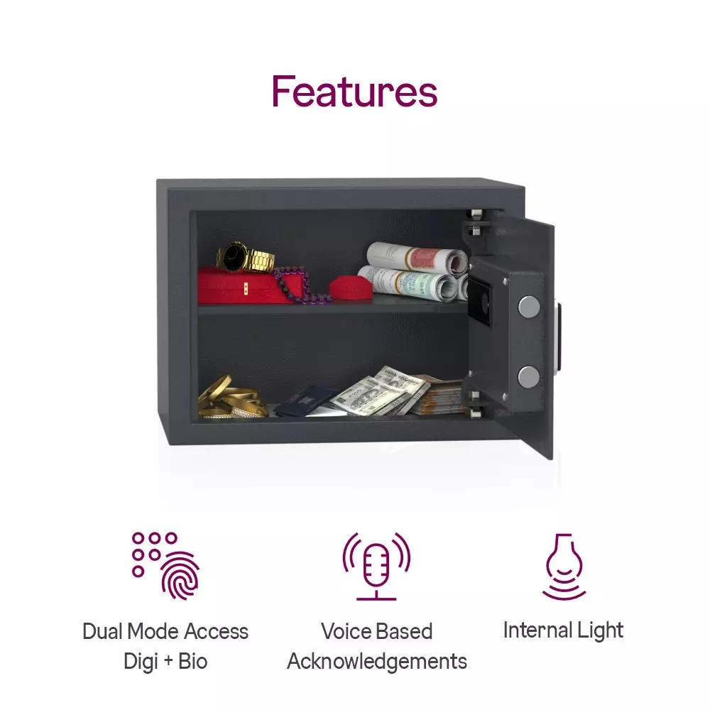 Godrej Home Locker NX PRO Plus 15 L Digital + Biometric Ebony
