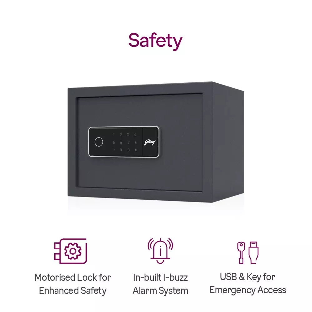 Godrej Home Locker NX PRO Plus 15 L Digital + Biometric Ebony