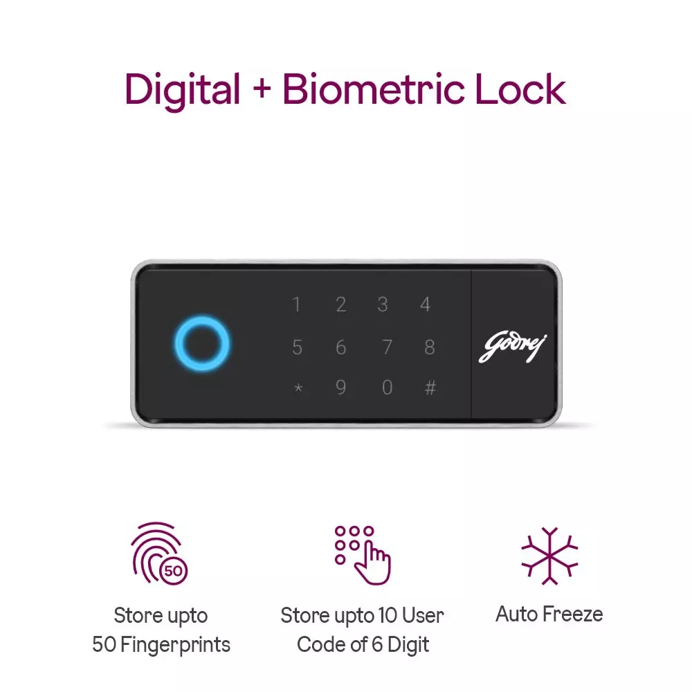 Godrej Home Locker NX PRO Plus 15 L Digital + Biometric Ebony