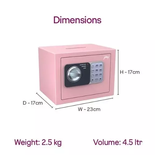 Godrej Dream Box Digi Locker 4.5 L Pink Digital Lock, DREAMBOX (Digi)