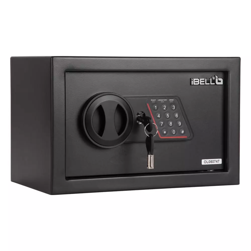 IBELL Electronic Safe Locker 20 L Capacity Password and Emergency Key Access Black, IBL SL 25S