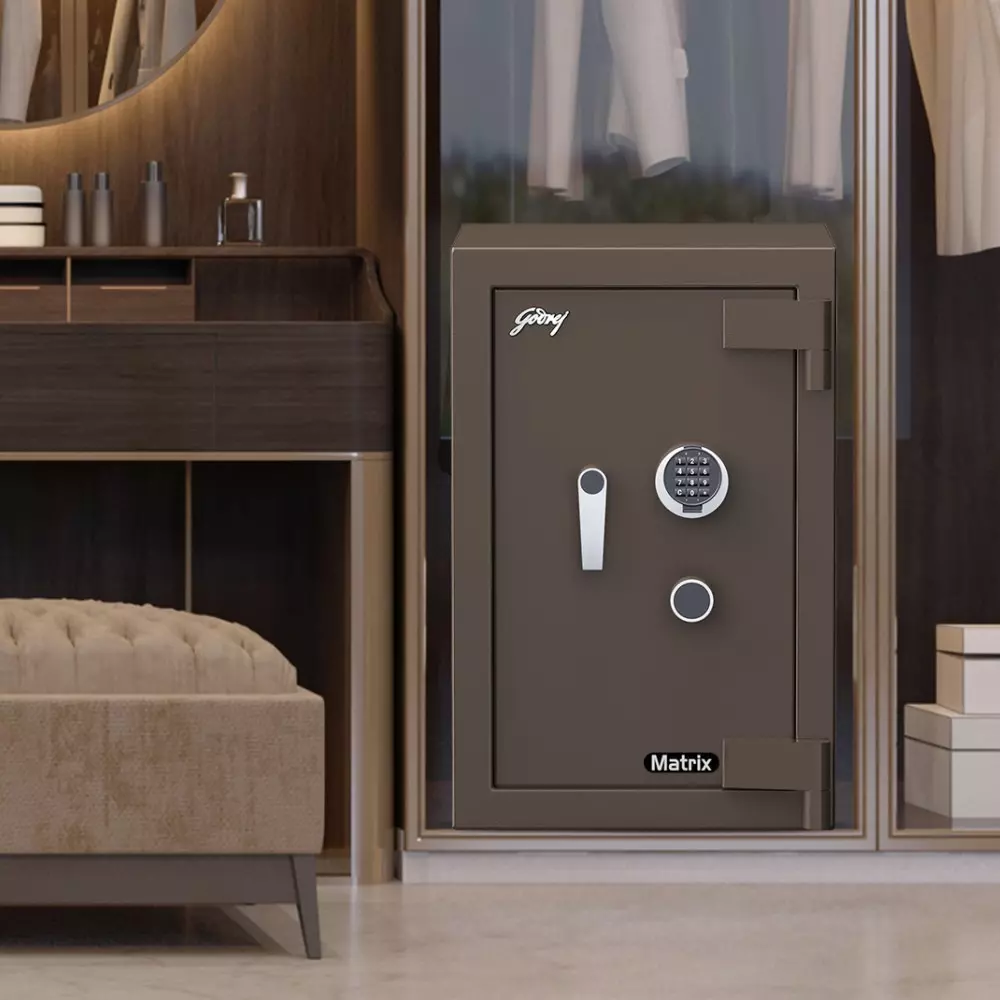 Godrej Digital Home Locker Extreme 78 L Coffee Brown Digital + Key, MATRIX 2414 (Digi+KL)