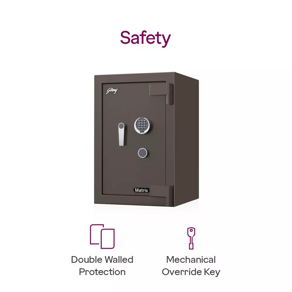 Godrej Digital Home Locker Extreme 78 L Coffee Brown Digital + Key, MATRIX 2414 (Digi+KL)