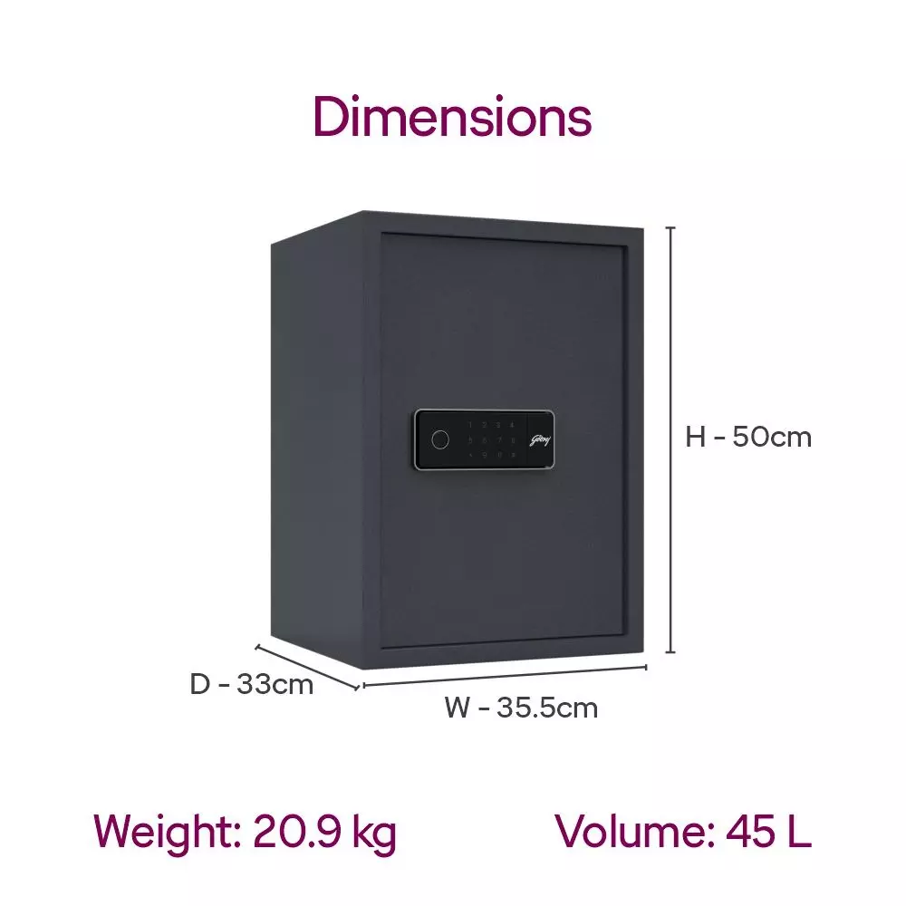 Godrej Home Locker NX PRO Plus 45 L Digital + Biometric Ebony