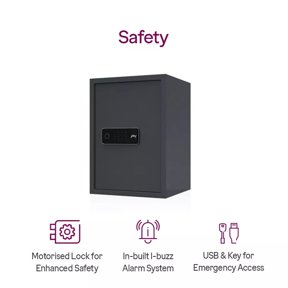 Godrej Home Locker NX PRO Plus 45 L Digital + Biometric Ebony
