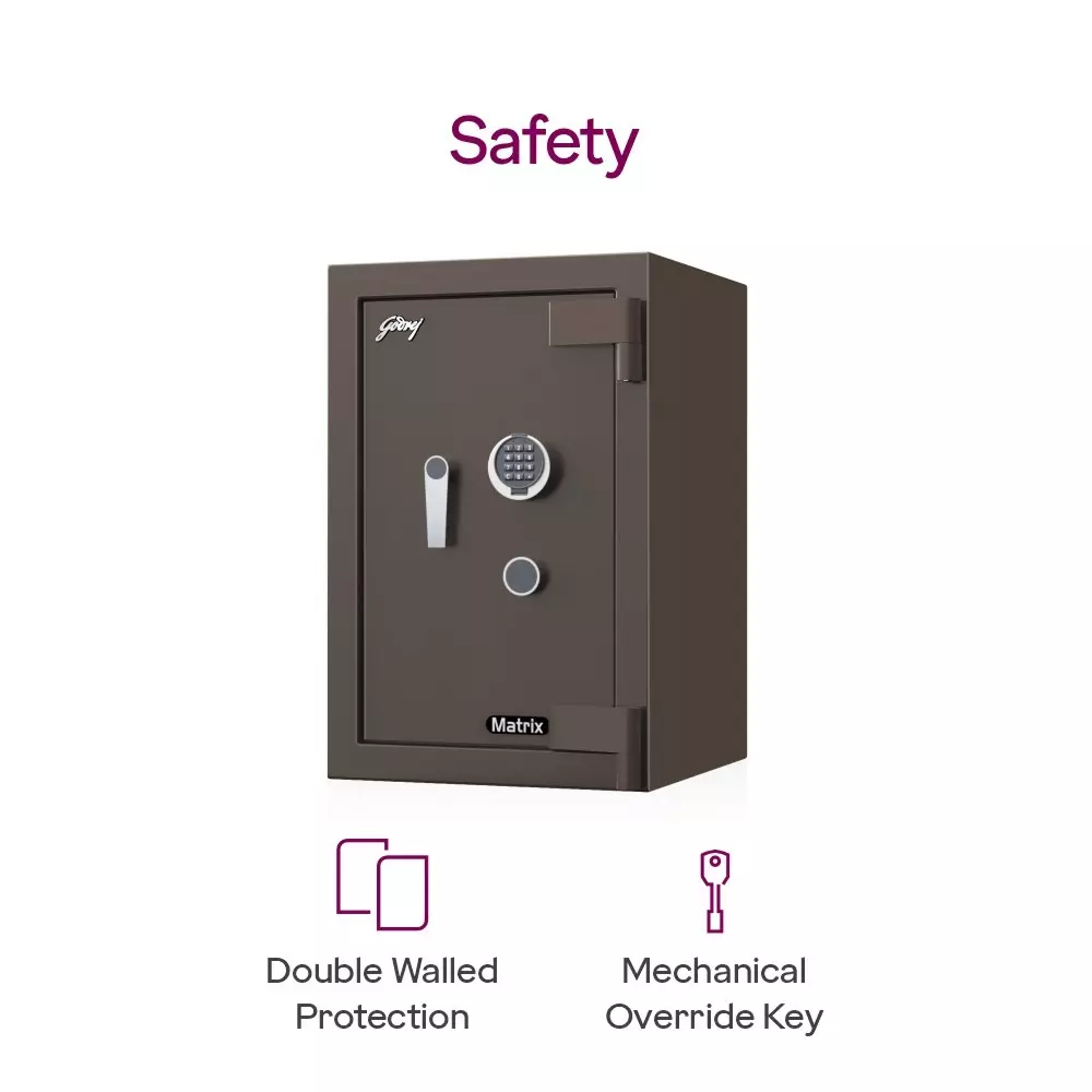 Godrej Digital Home Locker Extreme 112 L Coffee Brown Digital + Key, MATRIX 3016 (Digi+KL)