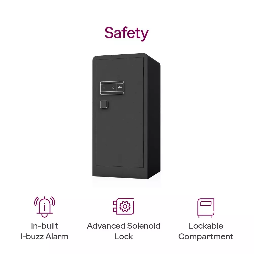 Godrej Home Locker NX Advanced 370 L Ebony Key + Digital + Biometric