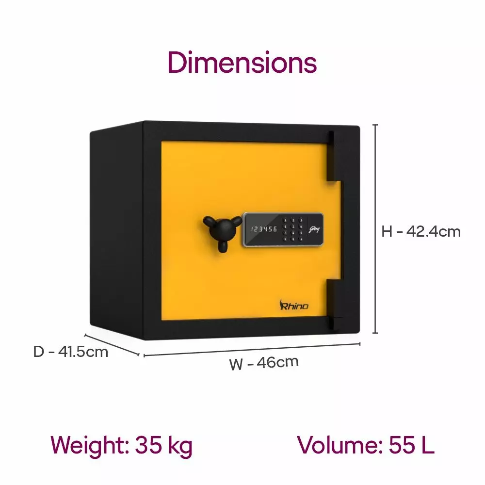 Godrej Home Locker NX Advanced 55 L Yellow Digital