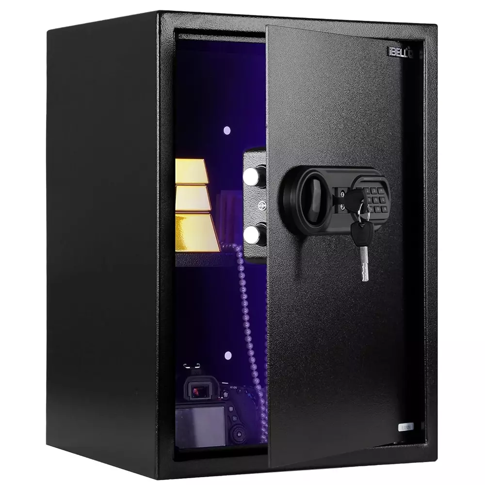 IBELL Electronic Safe Locker 50 L Capacity Password and Emergency Key Access Black, IBL SL 50S