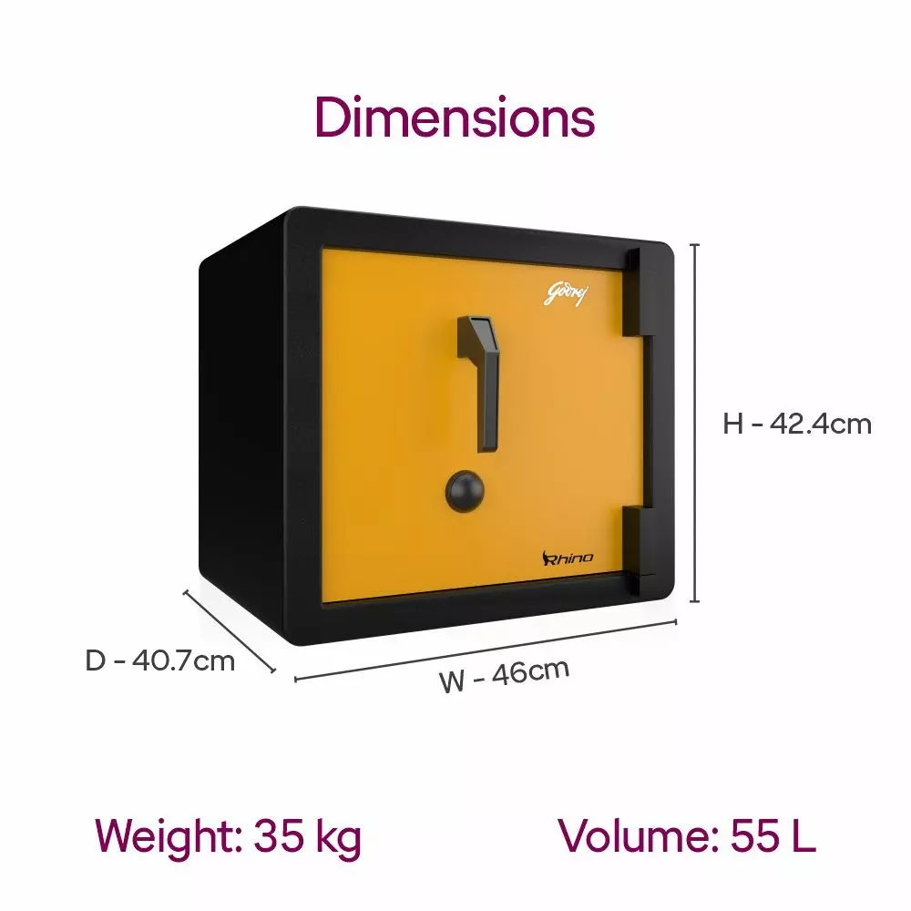 Godrej Home Locker NX Advanced 55 L Yellow Mechanical Single Control