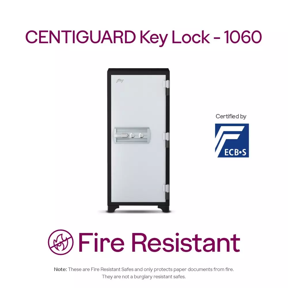 Godrej Fire Resistant Home Locker 169 L Ivory Mechanical Dual Control, CENTIGUARD 1060 (KL)