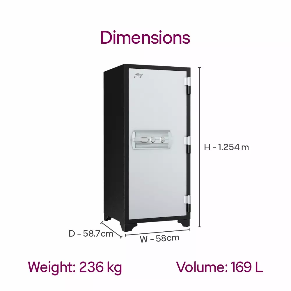 Godrej Fire Resistant Home Locker 169 L Ivory Mechanical Dual Control, CENTIGUARD 1060 (KL)