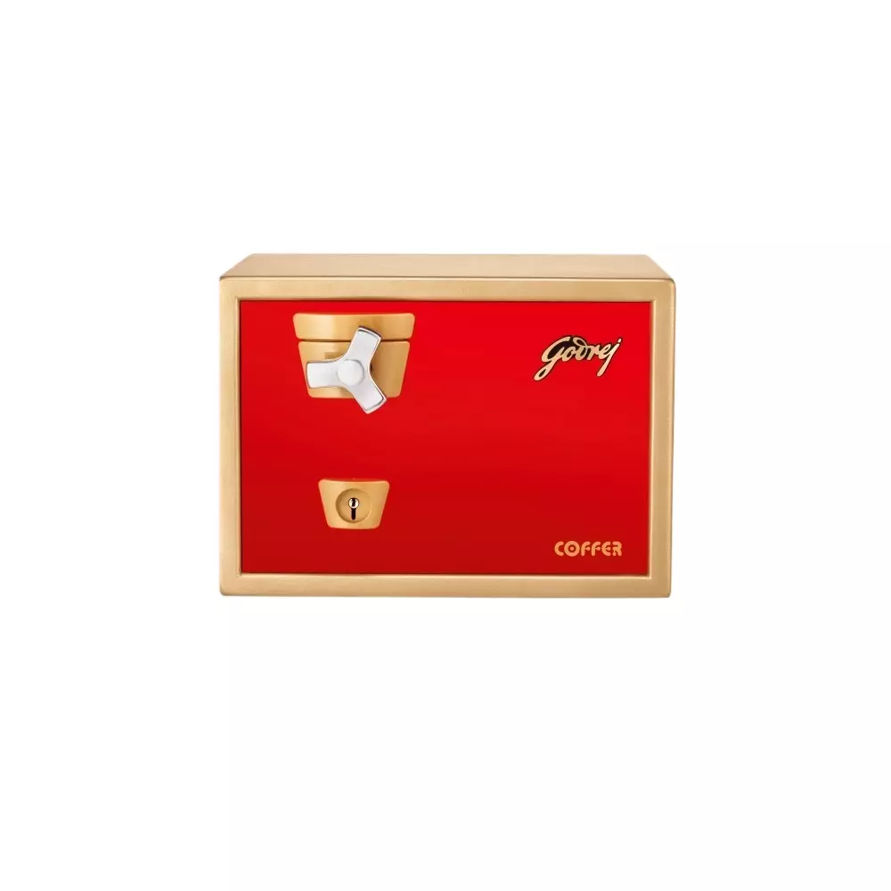Godrej Home Locker Premium Coffer 22 L Red Mechanical Single Key Control