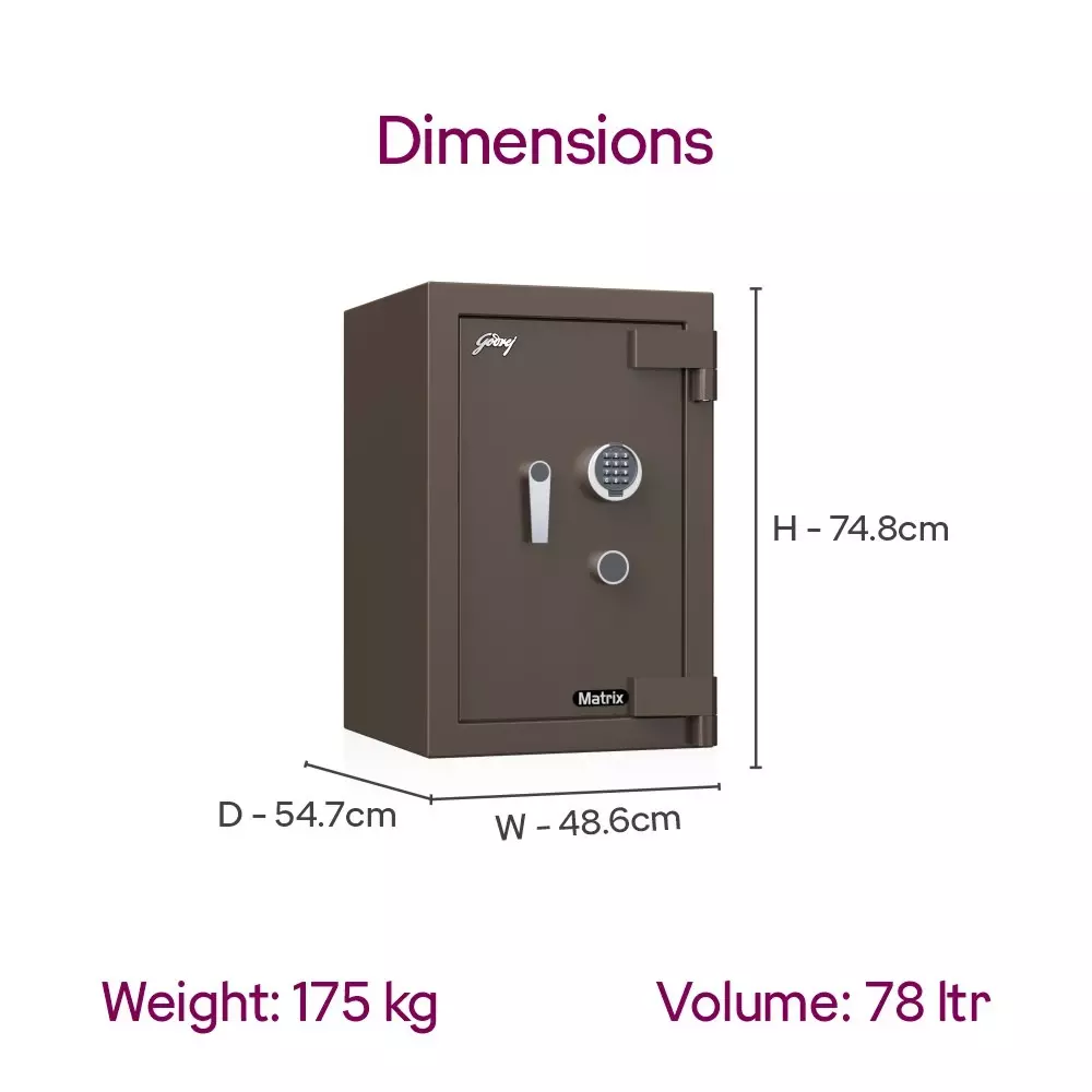 Godrej Home Locker Extreme 78 L Coffee Brown Key, MATRIX 2414 (KL)