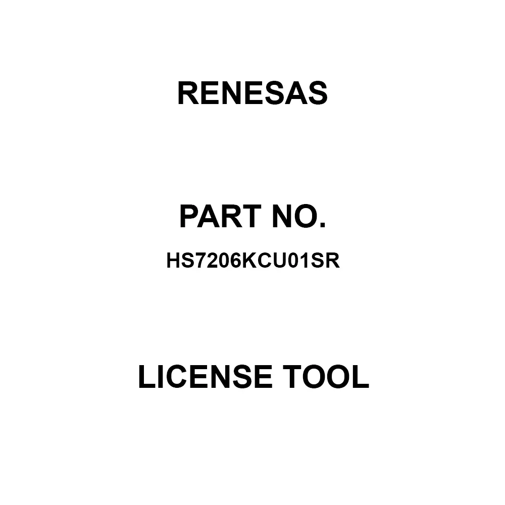 RENESAS License Tool for SH-2A Devices, HS7206KCU01SR
