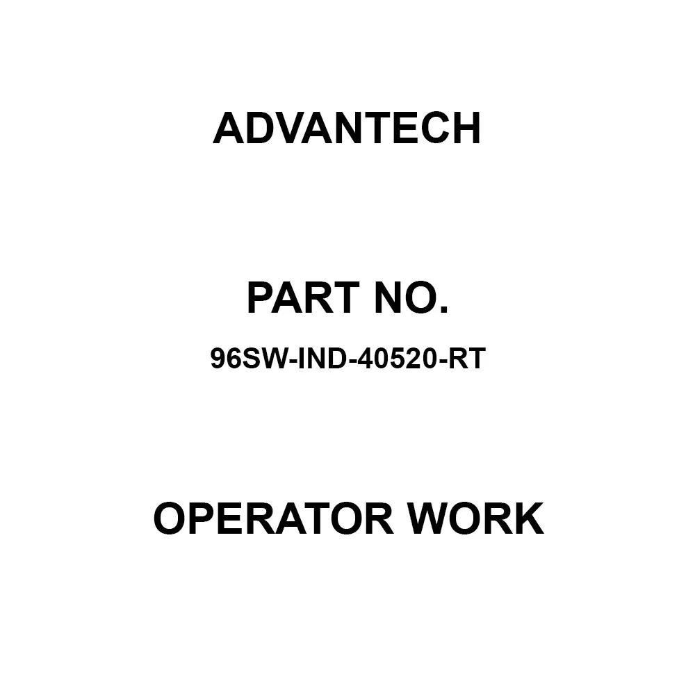 Advantech Operator Work for Windows7/Vista/2000/XP/Server, 96SW-IND-40520-RT