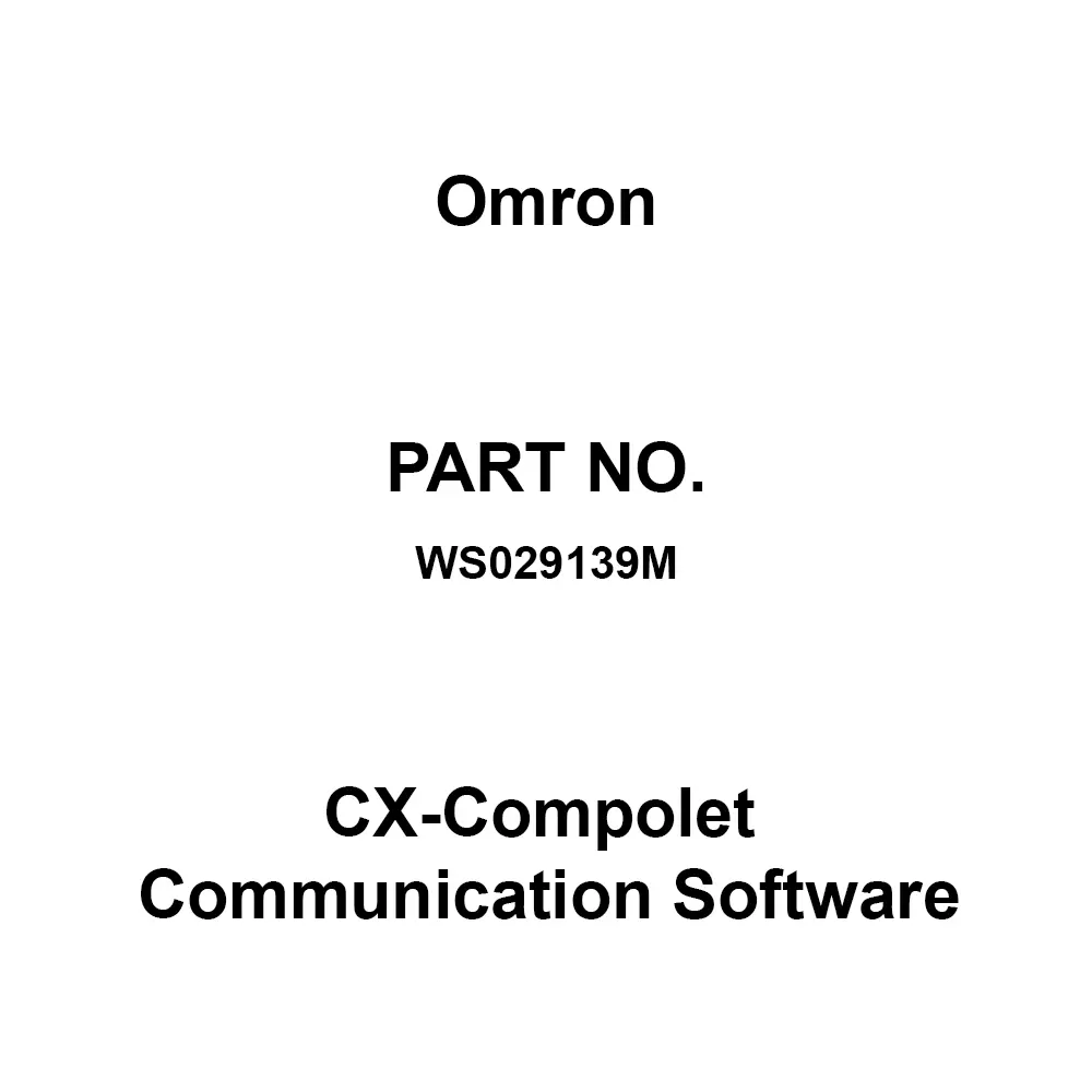 Omron CX-Compolet Communication Software Single-User License Microsoft Windows Vista, XP, 2000, 2003 Server Supported OS, WS029139M