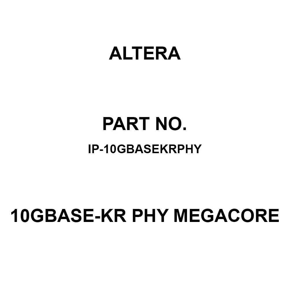 Altera 10GBASE-KR PHY MegaCore for Arria V, Cyclone V, Arria V GZ, Stratix V, IP-10GBASEKRPHY