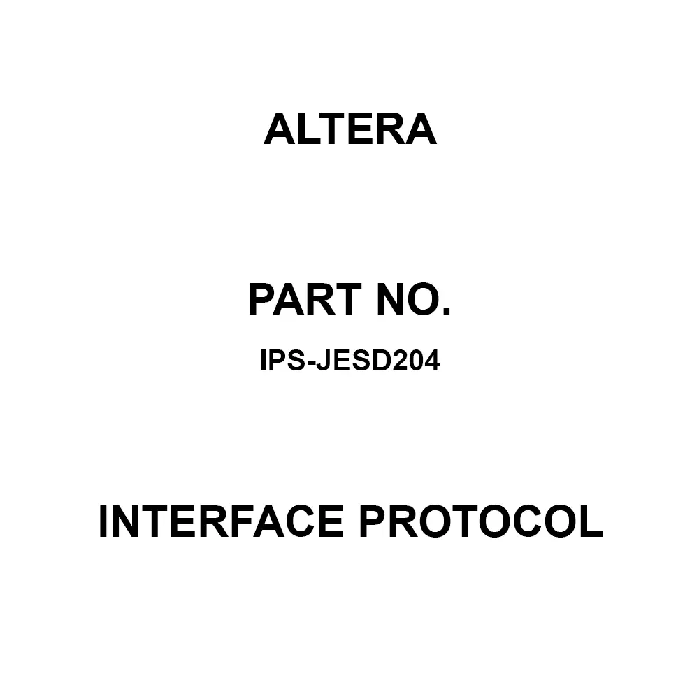 Altera Interface Protocol for Intel FPGAs, IPS-JESD204