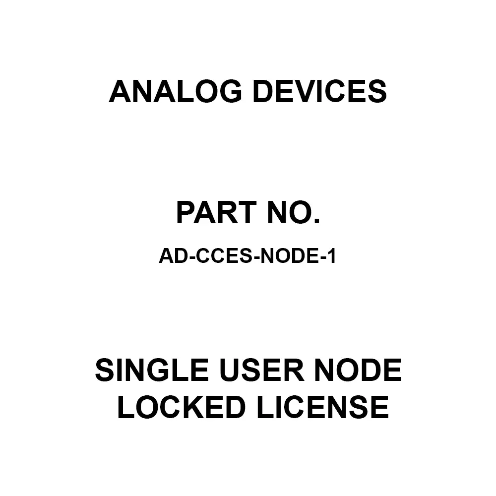 ANALOG DEVICES Single User Node Locked License for Blackfin ADSP-BFxxx, SHARC ADSP-21xxx Processors, AD-CCES-NODE-1