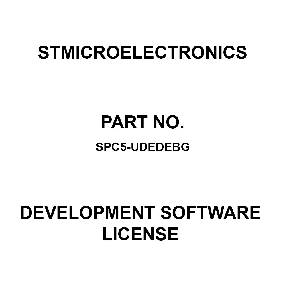 STMicroelectronics Development Software License for SPC5-UDESTK, SPC5-UDEDEBG