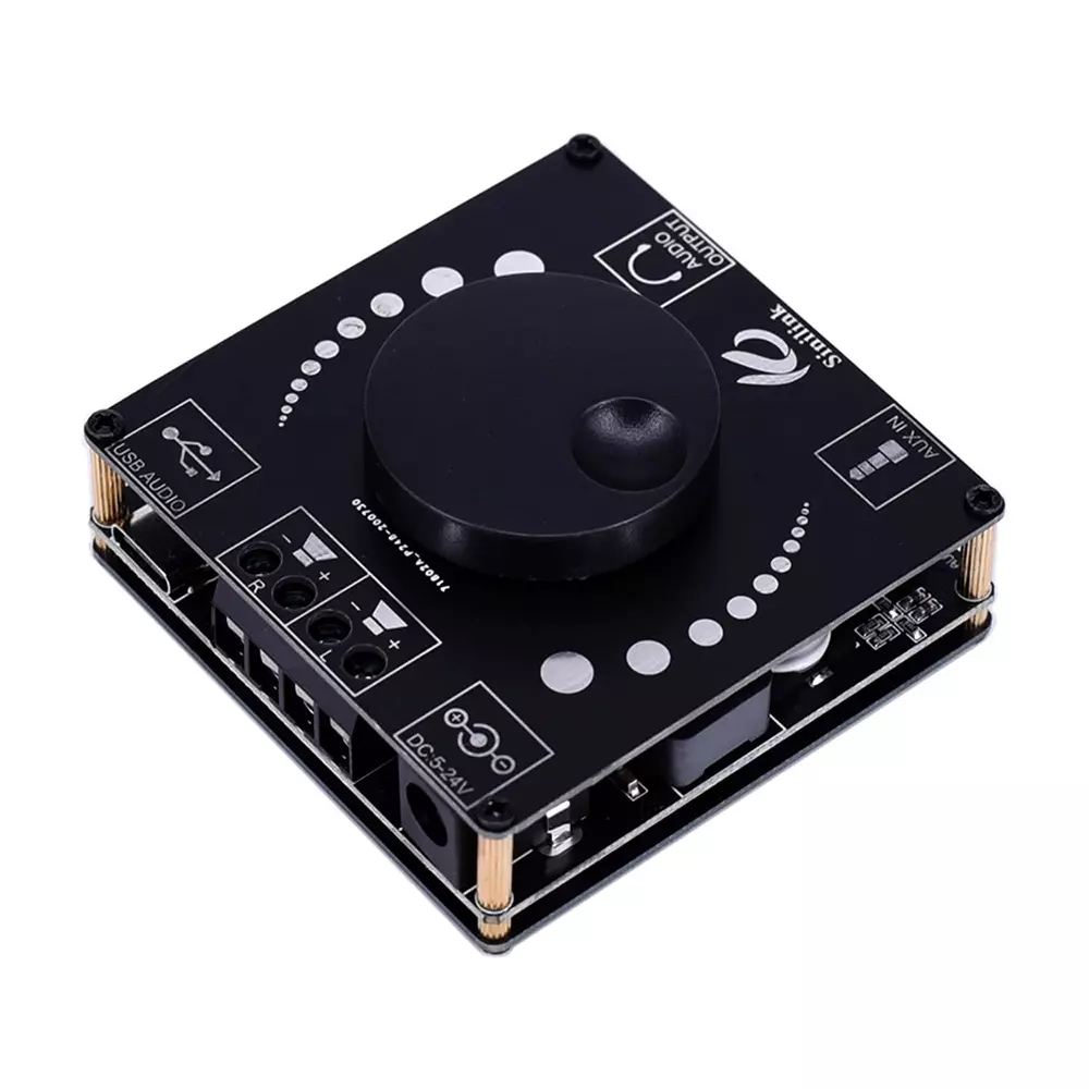 amicisound Mini Wireless Amplifier 50 W+ 50 W Dual Channel DC5-27 V DIY Speaker Black