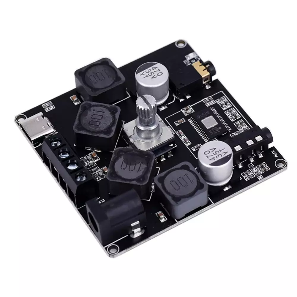 amicisound Mini Wireless Amplifier 50 W+ 50 W Dual Channel DC5-27 V DIY Speaker Black
