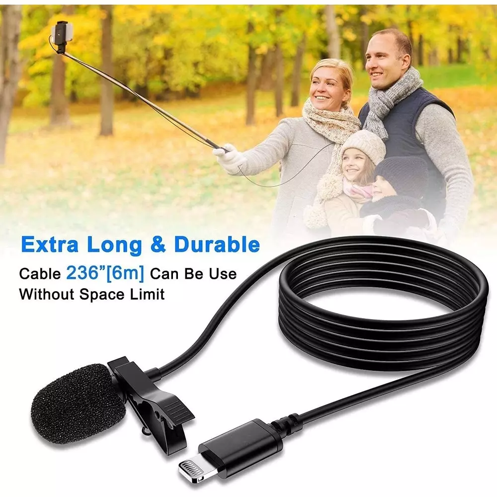 LOTA High-Quality Collar Mic for iPhone with Clear Sound, Noise Reduction & Easy Clip-On, MST-1660-LT