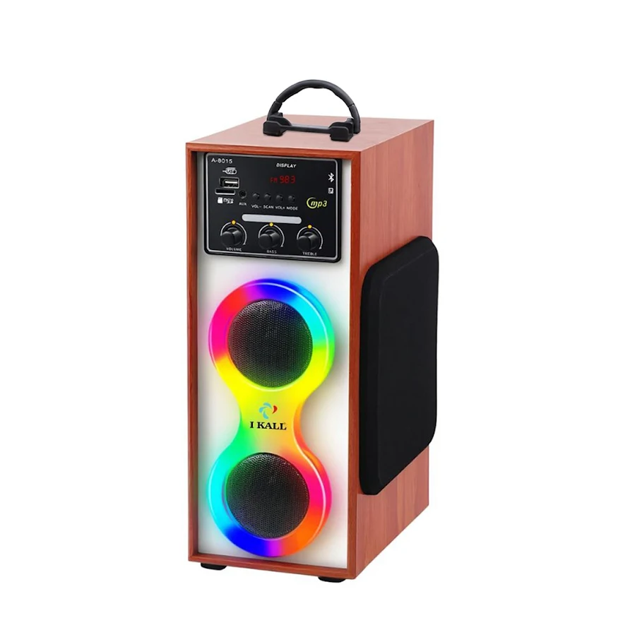 Ikall 45 W Mini Tower Speaker With Bluetooth, USB, SD, AUX, FM Playback Options, IK-IK-2020-Brown
