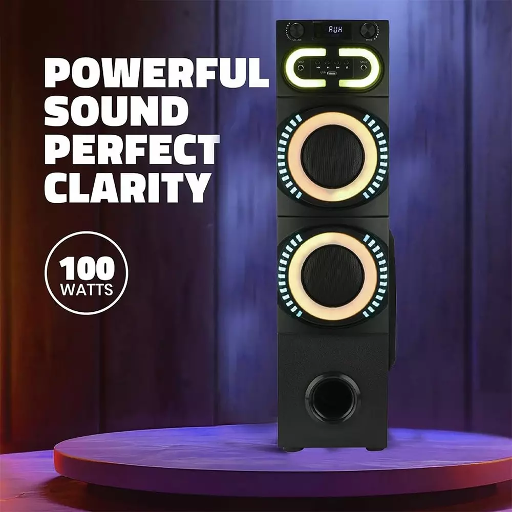 ikall-bluetooth-tower-speaker-180-w-deep-bass-wireless-connectivity-mic-support-with-dual-drivers-led-lights-ikl-ik005ts-blk