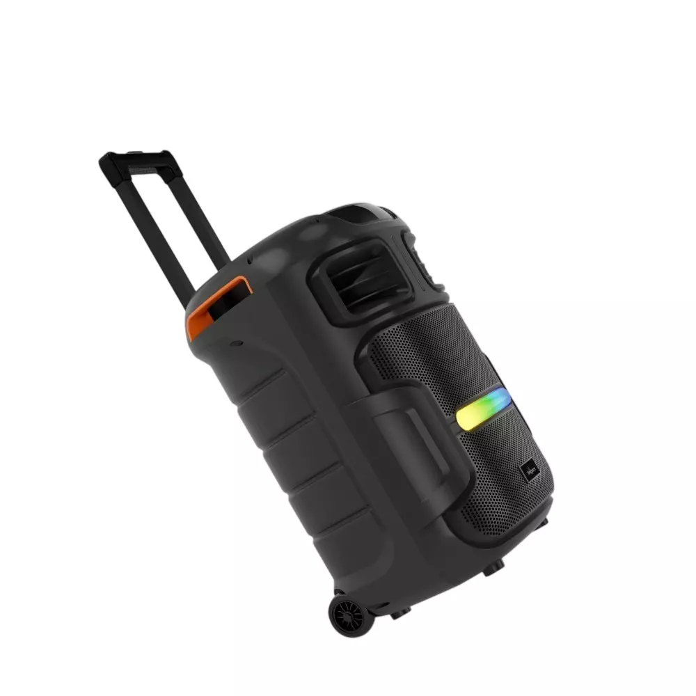 FINGERS Party Speaker 40 W (Peak - 50 W) Output Power Wireless Protocol 10 m (Speaker), 15 - 25 m (Mic) Wireless Range Rich Black Color, RollingParties-51
