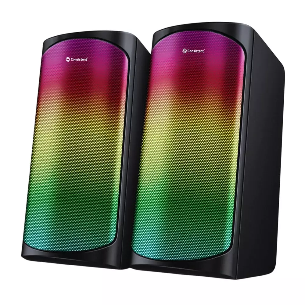 Consistent Bang Bang PC Speakers 10 (2x5) W Output Power With Dynamic RGB Lighting Black
