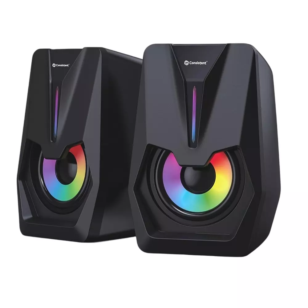 Consistent SA RE GA MA Desktop Computer Speakers 6 W Output Power With RGB Gaming Lights Black