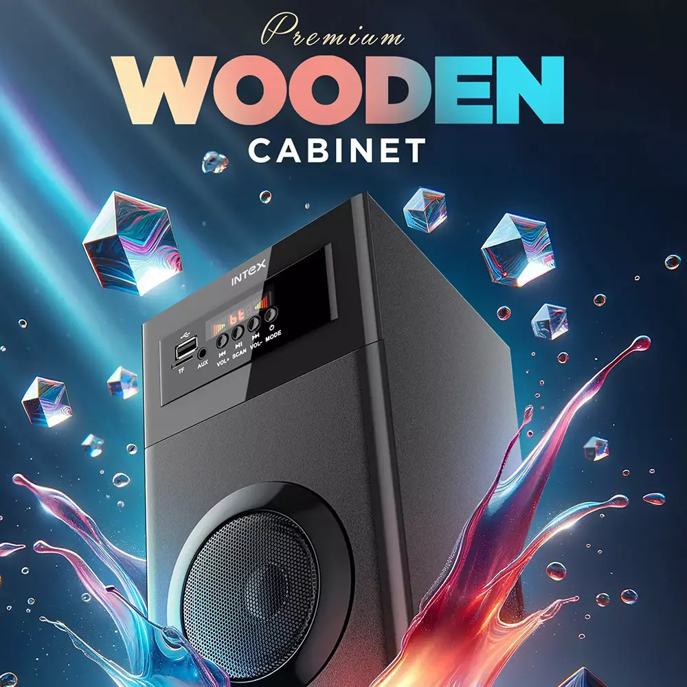 INTEX Single Tower Speaker 70 W Wireless Bluetooth Connectivity 2.1 Channel Type Black, 700 (S)