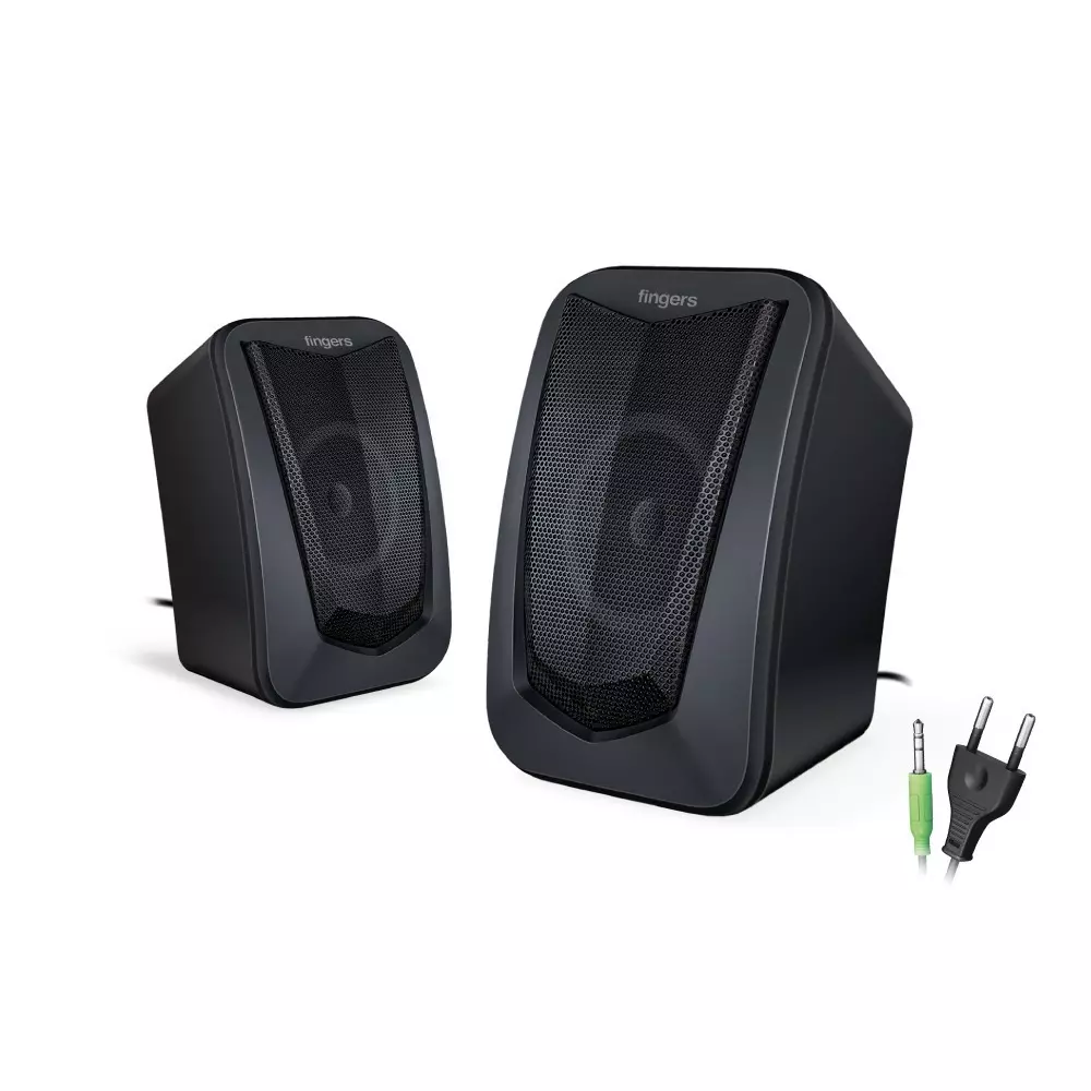 FINGERS Multimedia Speakers USB Connectivity 6 W (3 W x 2) Output Power Midnight Black Color, ACP-FunBeats