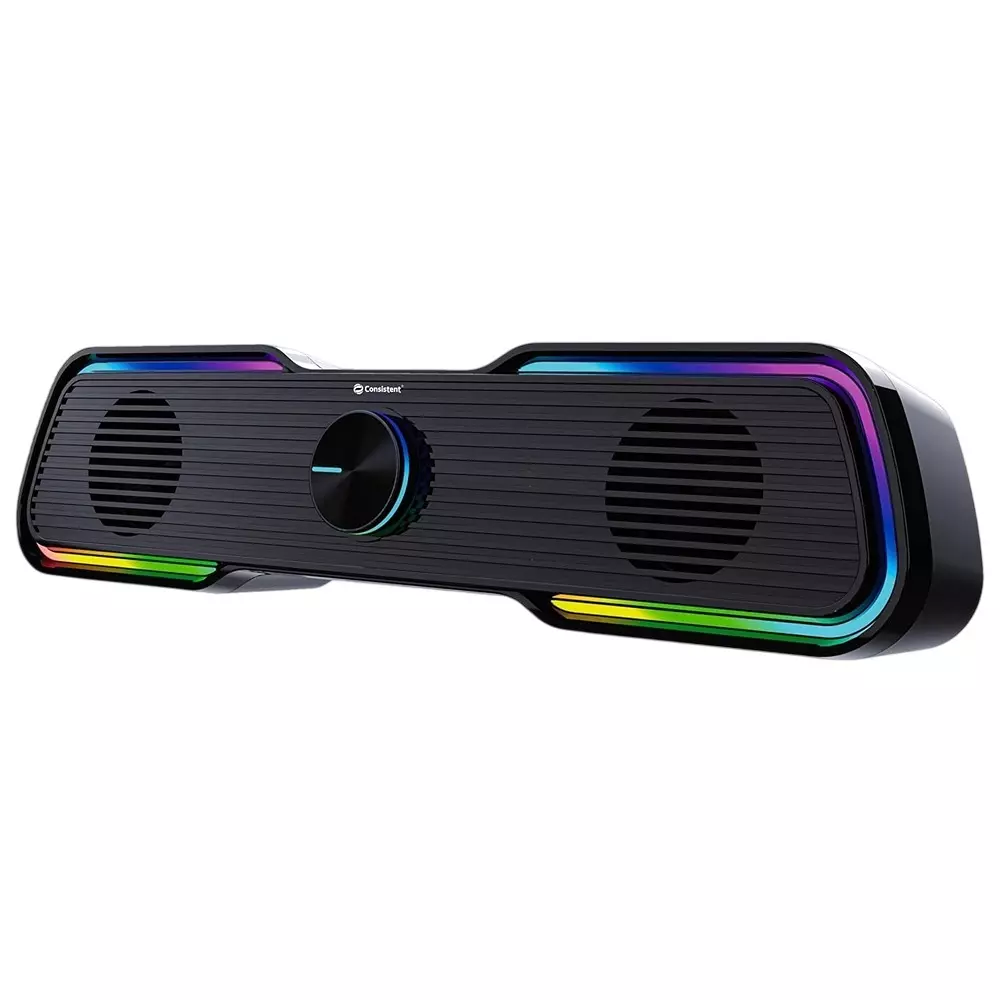 Consistent Desi Vibe Computer Speaker 10 W Output Power With RGB Gaming Lights Black