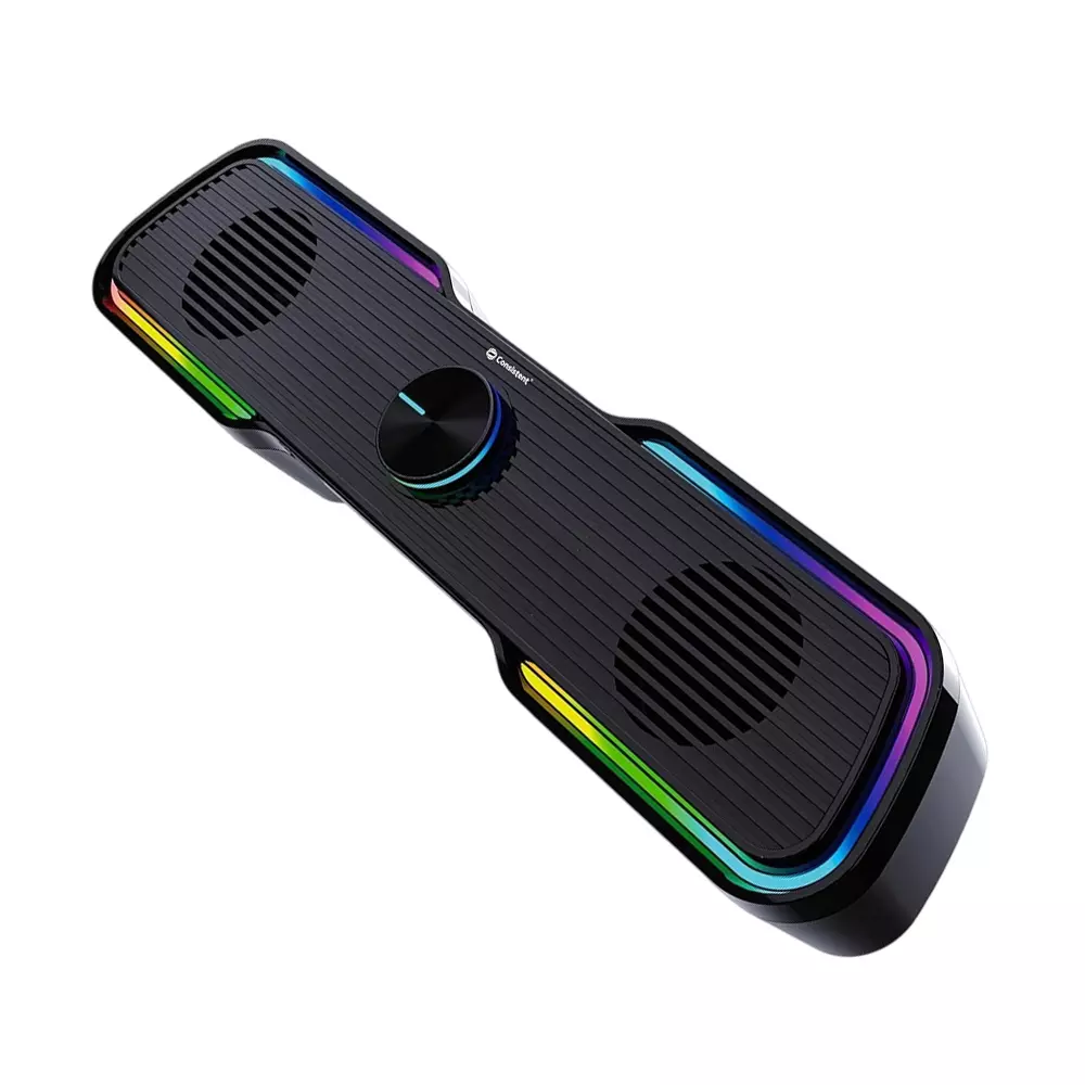 Consistent Desi Vibe Computer Speaker 10 W Output Power With RGB Gaming Lights Black