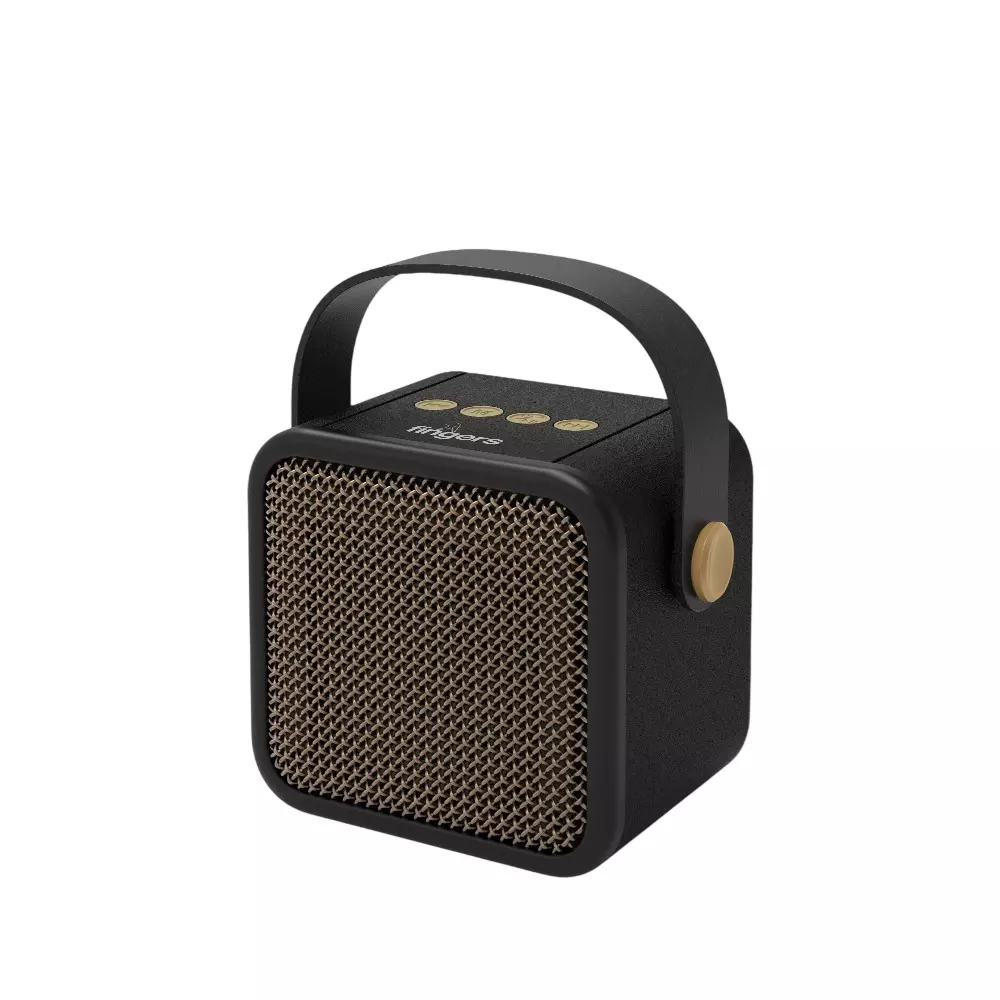 FINGERS Portable Speaker 5 W Output Power 1200 mAh Battery Capacity 10 m Wireless Range Bluetooth v5.3 Wireless Protocol Rich Black Color, SoundKing