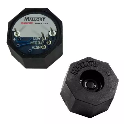 MALLORY Speaker PCB Mount Octagonal Shape 85 dBA to 95 dBA Sound Pressure Level, MSW5ELHCT