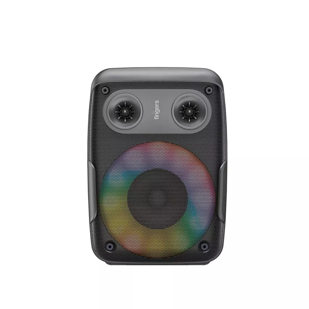 FINGERS Portable Speaker 8 W Output Power 1800 mAh Battery Capacity 10 m Wireless Range Bluetooth v5.2 Wireless Protocol Midnight Black Color, HootBeats7