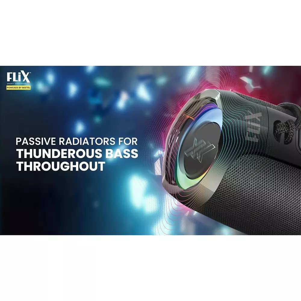 Flix Beetel Bluetooth Speaker 20 W ‎12 Hrs Type C Port 3000 mAH SD Card Upto 128GB & USB Support Black, XBS-W20