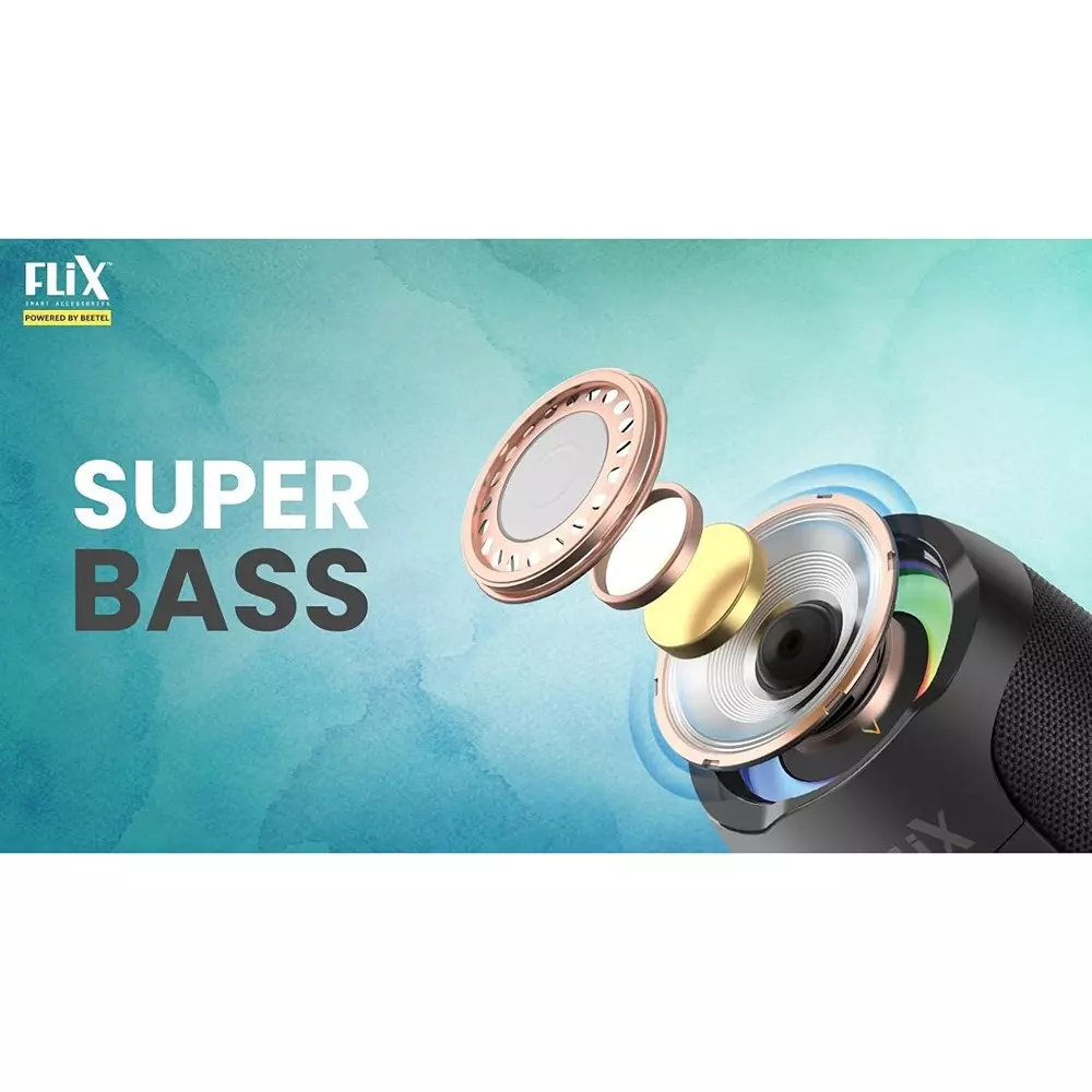 Flix Beetel Bluetooth Speaker 20 W ‎12 Hrs Type C Port 3000 mAH SD Card Upto 128GB & USB Support Black, XBS-W20