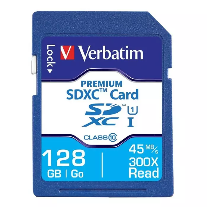 Verbatim 128 GB SDXC SD Card Class 10 UHS-1 U1, 44025