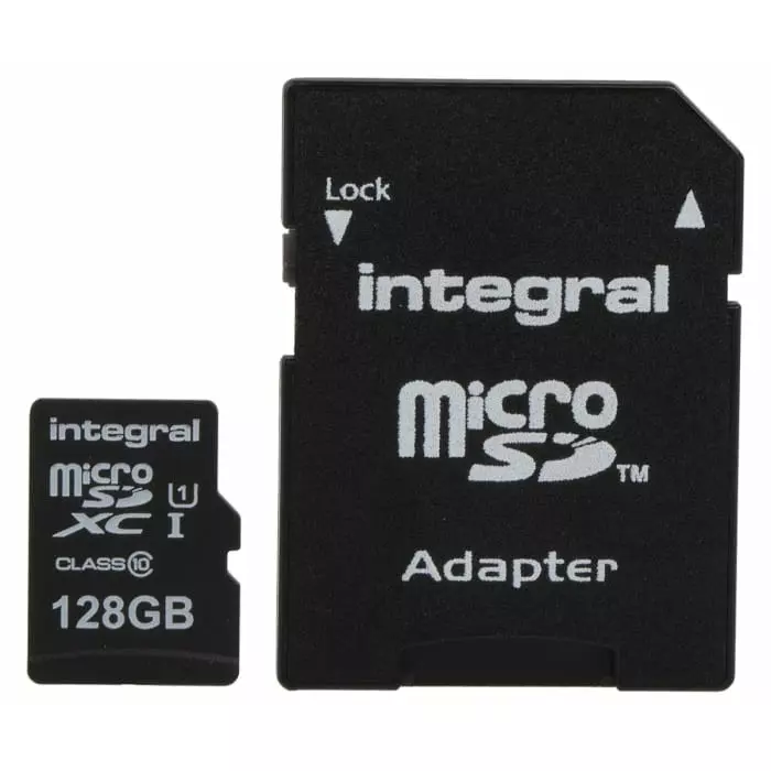 Integral Memory 128 GB MicroSDXC Micro SD Card Class 10, INMSDX128G10-90U1