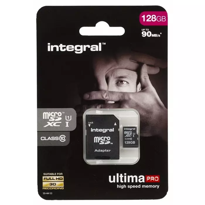 Integral Memory 128 GB MicroSDXC Micro SD Card Class 10, INMSDX128G10-90U1